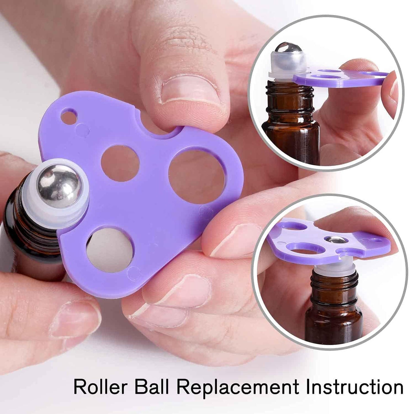 PrettyCare Essential Oil and Roller Bottles β 4 Pack (10ml, Amber Glass)